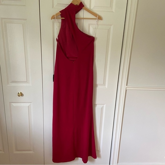 Lulu's Red One-Shoulder Maxi Dress - Picture 8 of 12